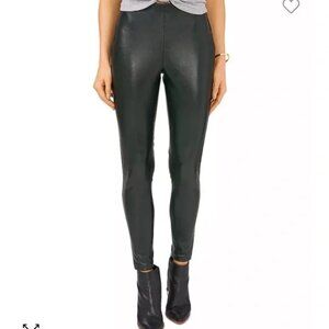 Vince Camuto Faux Leather Leggings Dark Willow Green L NWT